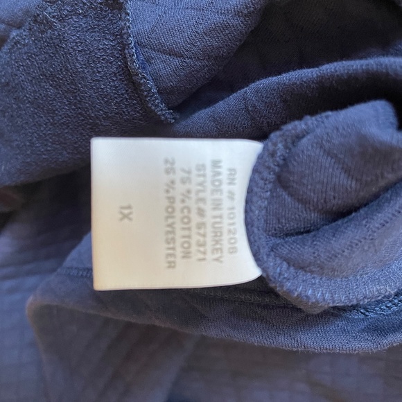 Soft Surroundings Waffle Sweatshirt/Tunic Navy Sz 1x - Picture 5 of 5